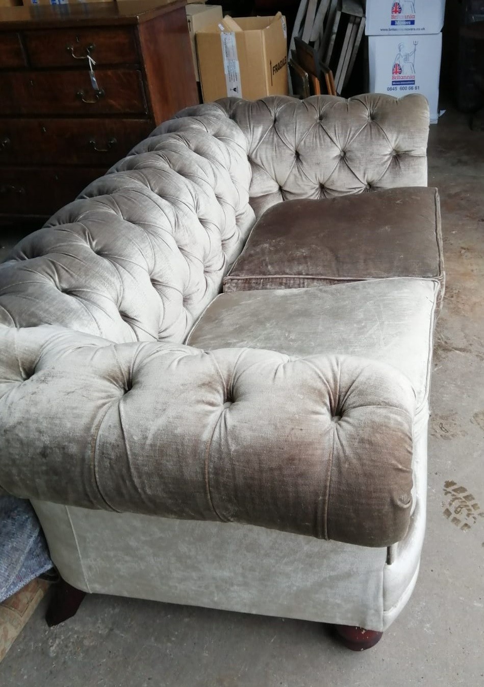 A Chesterfield sofa, length 180cm depth 90cm height 72cm